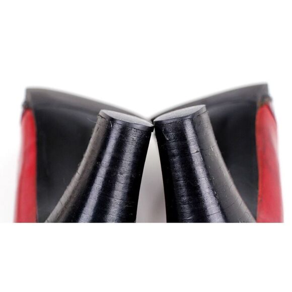 Christian Dior RED BURGUNDY GENUINE LEATHER MID HEEL ROUND TOE PUMP SHOES Size 9 - Picture 12 of 12